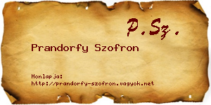 Prandorfy Szofron névjegykártya